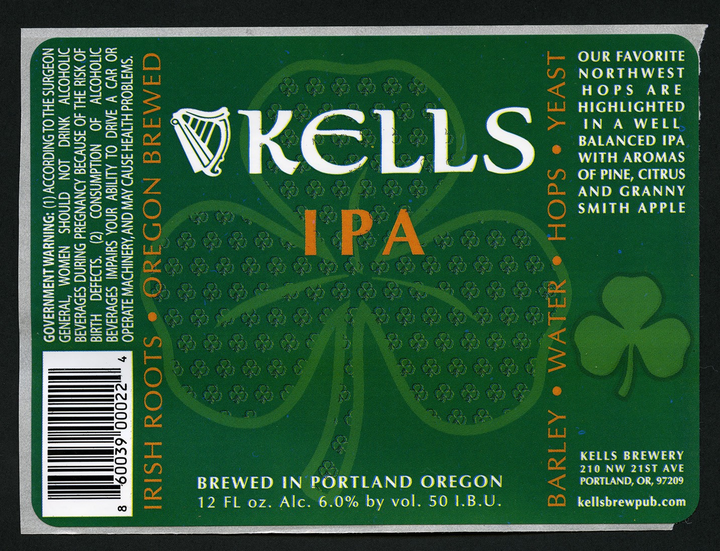 Kells IPA beer bottle label | The Gallery