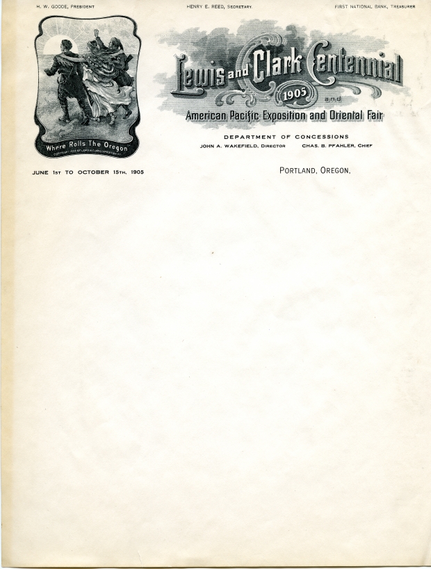 DEPARTMENT OF CONCESSIONS letterhead