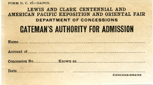 GATEMAN'S AUTHORITY FOR ADMISSION