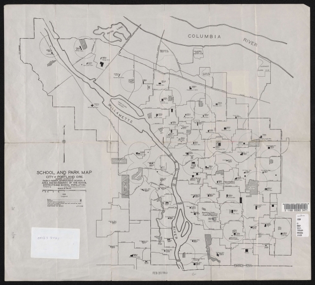 School and park map of City of Portland The Gallery