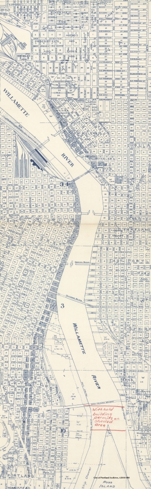 Downtown Portland map near waterfront