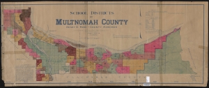 1915 map showing School districts of Multnomah County